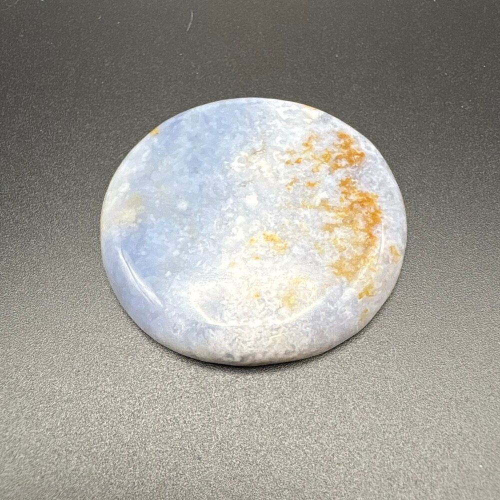 Blue Chalcedony Cabochon, Natural Stone, 40 mm round, Unique